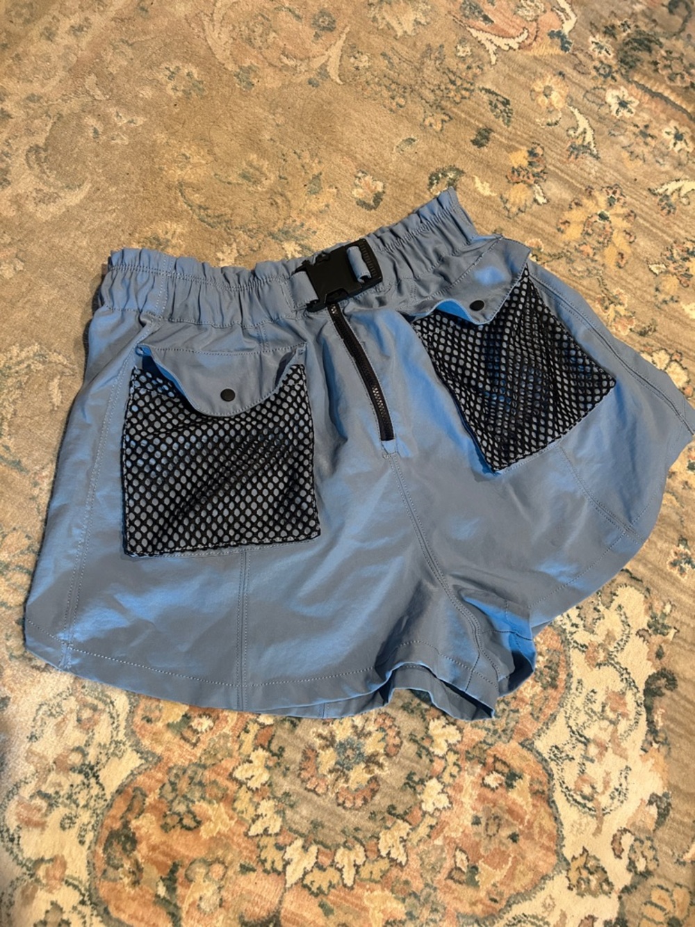 Light Blue Women’s Free People Movement Adventure Shorts with Mesh Pockets